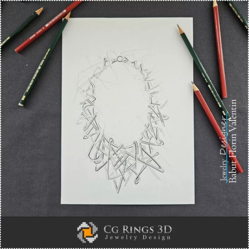 Halskette Skizze - Schmuckdesign