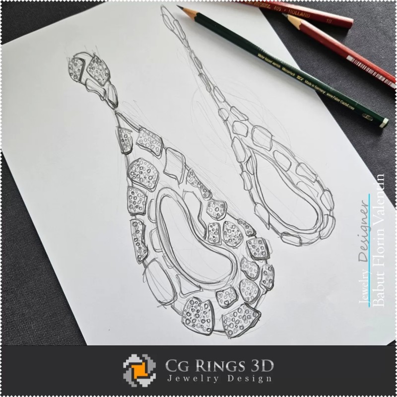 Earring Sketch-Jewelry Design