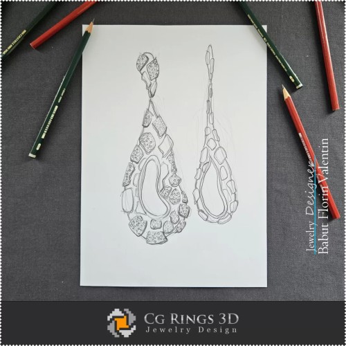 Earring Sketch-Jewelry Design