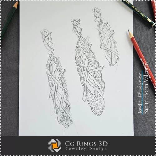 Ohrring-Skizze-Schmuckdesign