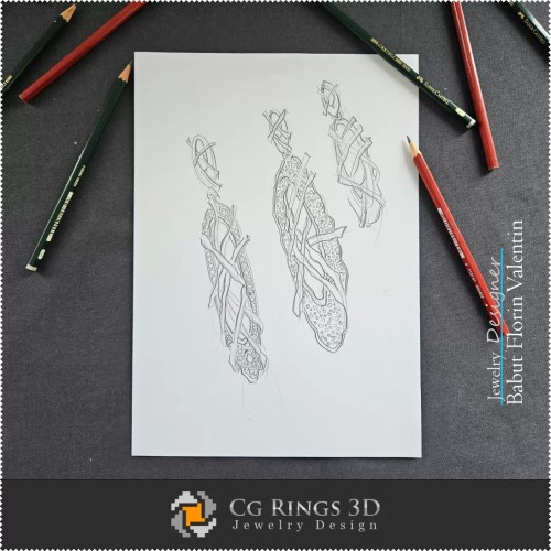 Ohrring-Skizze-Schmuckdesign