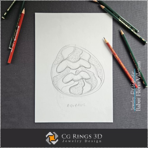Boceto de colgante zodiacal - Diseño de joyería