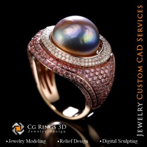 Anello con Perla - CAD Gioielli 3D 2