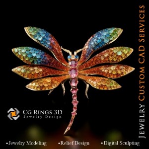Ciondolo Libellula con Melodia di Colori - Gioielleria 3D...