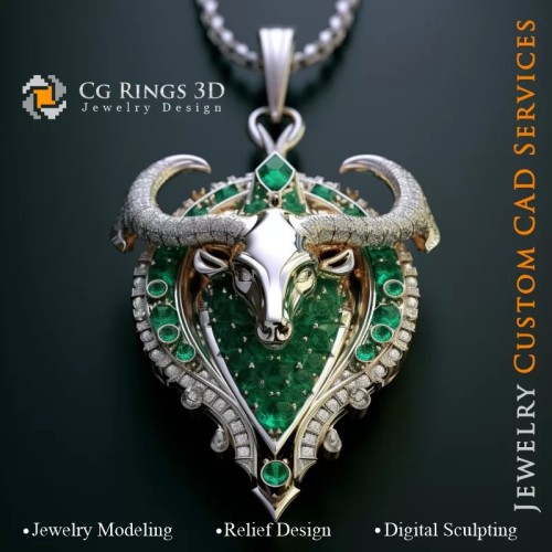 Ciondolo Toro - CAD Gioielleria 3D
