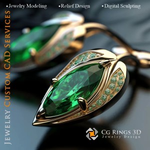 Cufflinks Leaf - Jewelry 3D CAD 2