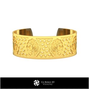 Pulsera 3D para mujer signo zodiacal Acuario, Joyería CAD 3D, Pulseras CAD 3D, Pulseras 3D, Pulsera rígida 3D, Pulseras 2
