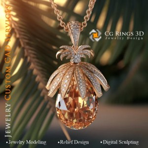 Anhänger mit Citrin - 3D CAD Schmuck 2
