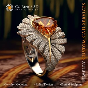 Anillo de palma - CAD 3D para joyería 2