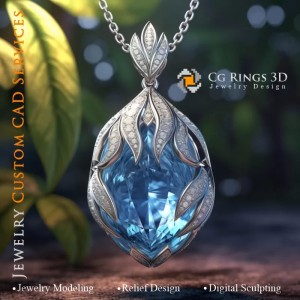 Pendente con Aquamarina - Gioielli 3D CAD