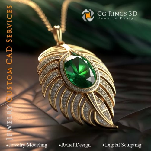 Anhänger mit Smaragd - 3D CAD Schmuck