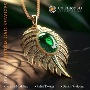 Colgante con Esmeralda - Joyería 3D CAD 2