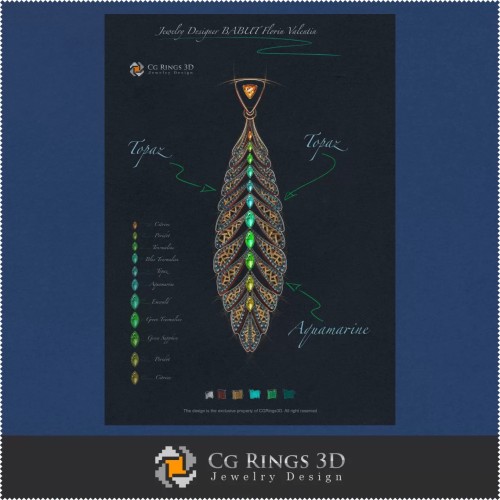 Pendant Sketch (Digital) - Jewelry Design