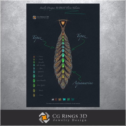 Pendant Sketch (Digital) - Jewelry Design
