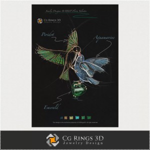 Jewelry Design (Digital) - Birds Pendant Sketch 2
