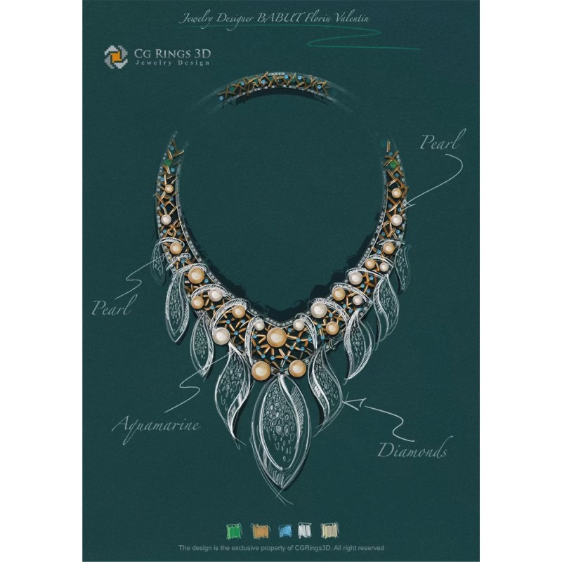 Design Joaillerie (Numérique) - Croquis Collier