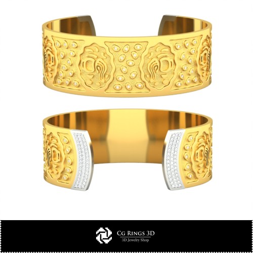Brățară 3D Zodiac Femei Vărsător pentru Acasă, Bijuterii 3D CAD, Brățări 3D CAD, Brățări 3D, Brățară-Mansetă 3D, Brățări