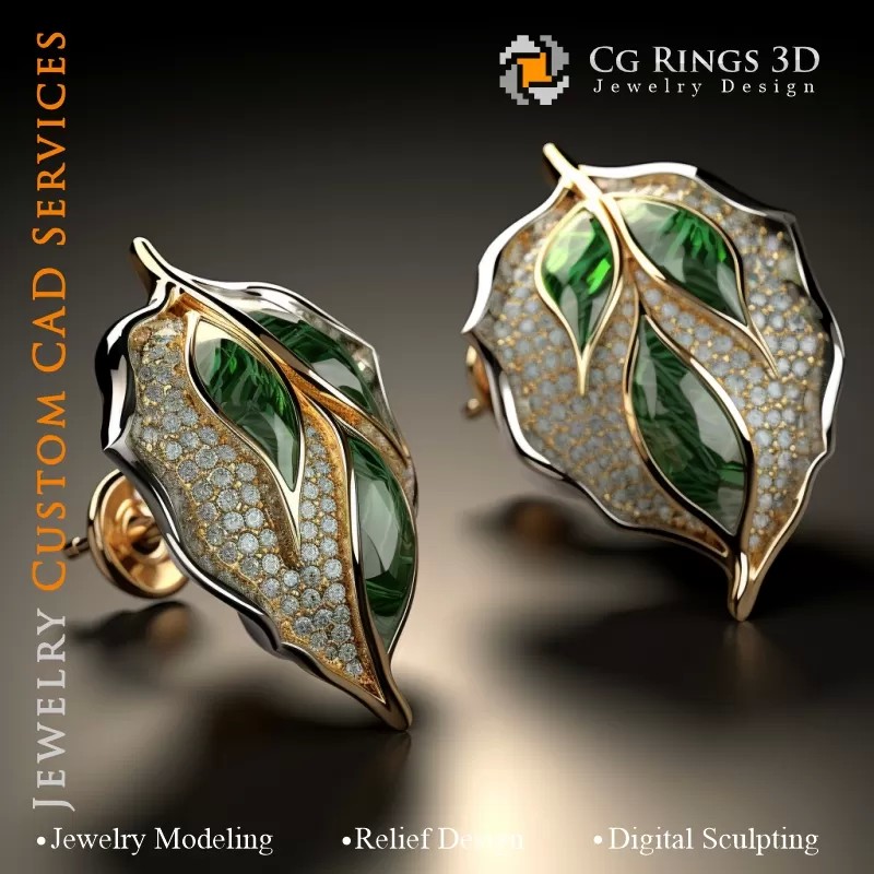 Gemelli Foglia - Gioielleria 3D CAD