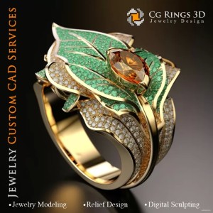Inel cu Citrine - Bijuterii 3D CAD 2