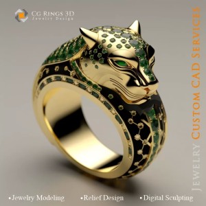 Bague Panthère - Joaillerie 3D CAO