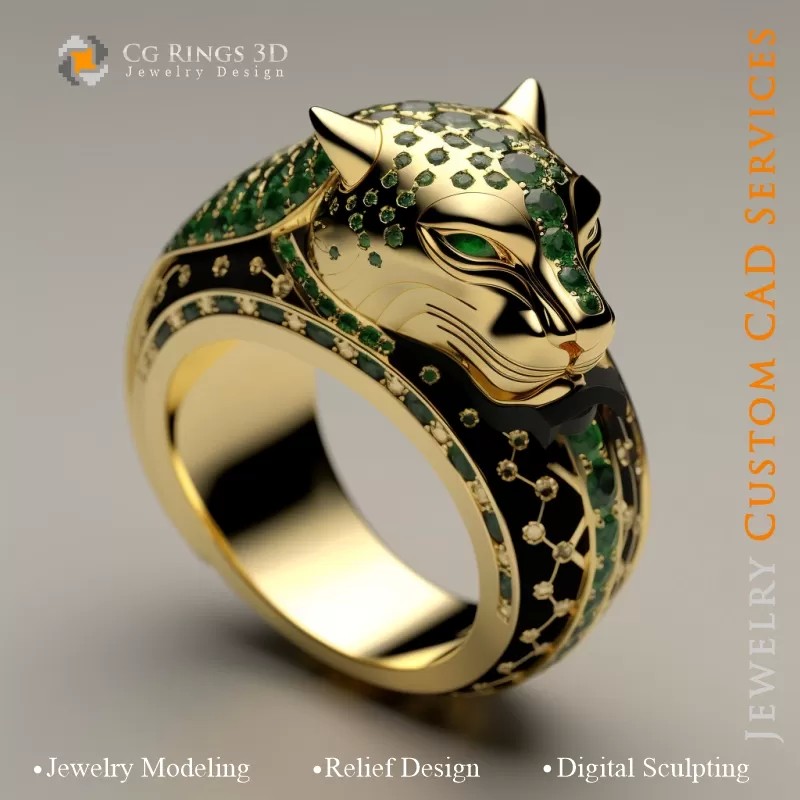 Anello Pantera - 3D CAD Gioielli