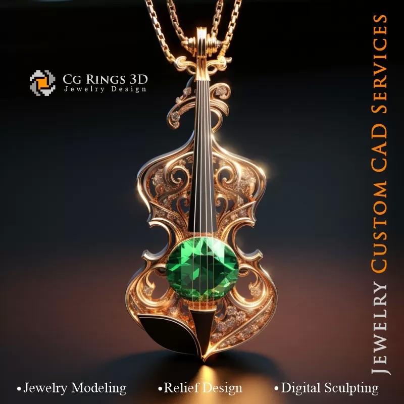 Ciondolo Violino - Jewelry 3D CAD