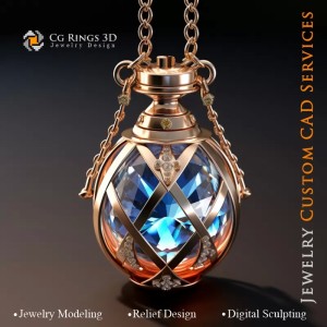 Pendentif sablier - Bijoux 3D CAD