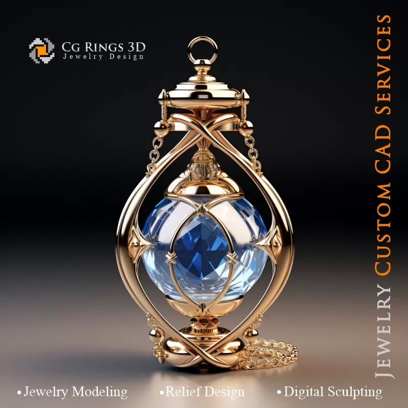 Sanduhr-Anhänger - Schmuck 3D CAD