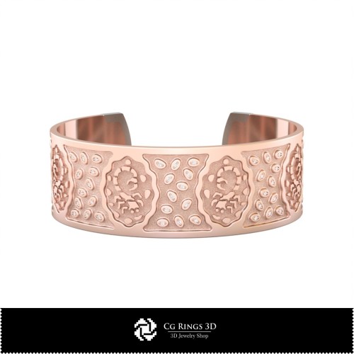 Bracciale 3D Donna Segno Zodiacale Scorpione Casa, Gioielli CAD 3D, Bracciali CAD 3D, Bracciali 3D, Bracciale Polsino 3D,