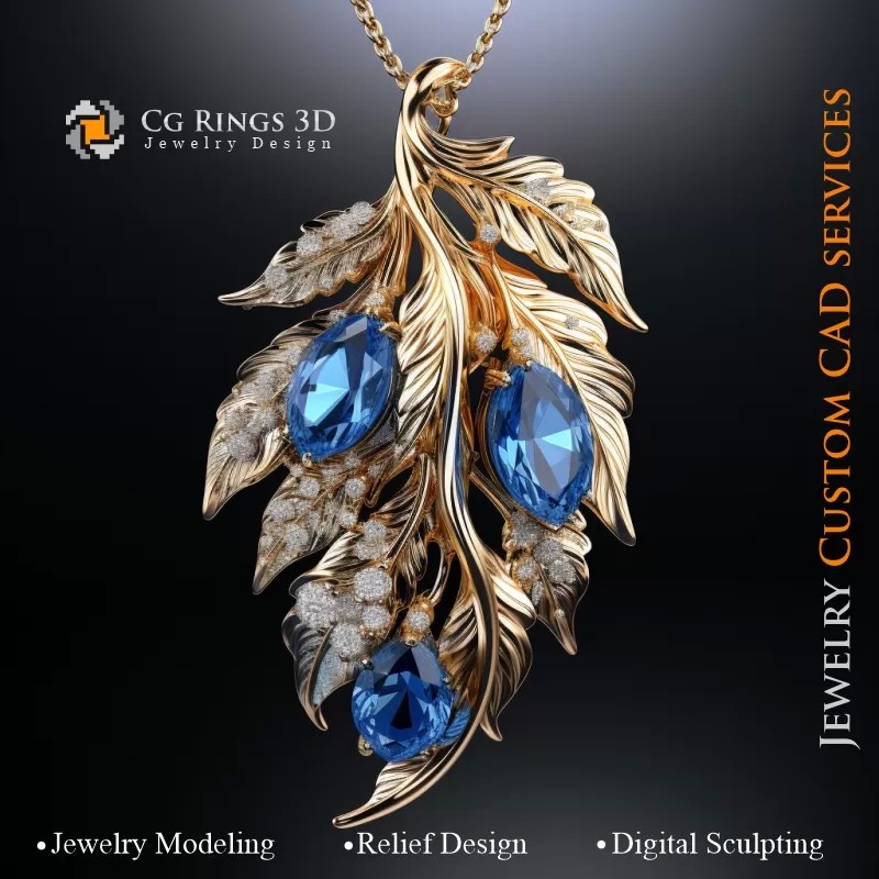 Anhänger Blatt - Schmuck 3D CAD