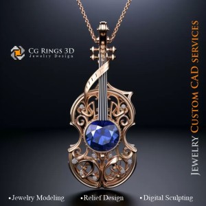 Colgante Violín - CAD 3D de Joyería 2