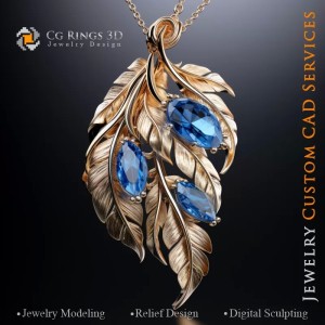 Pendant Leaf - CAD 3D per Gioielli