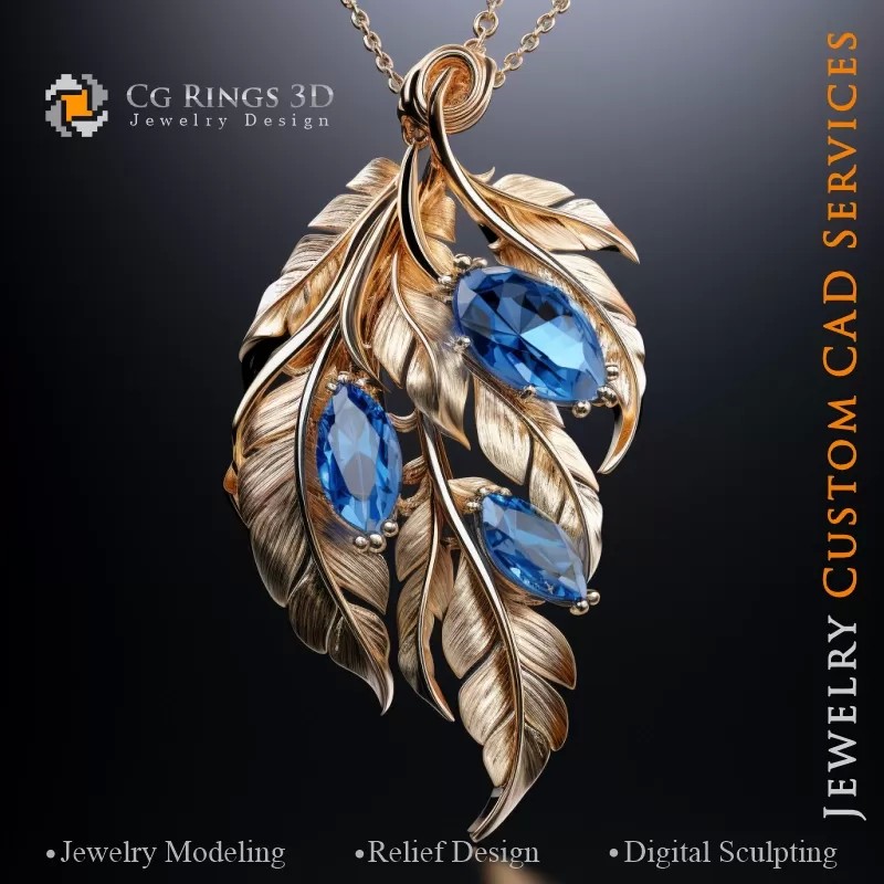 Pendant Leaf - CAD 3D per Gioielli