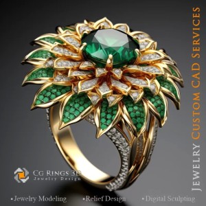 Anello Girasole - Gioielleria 3D CAD 2