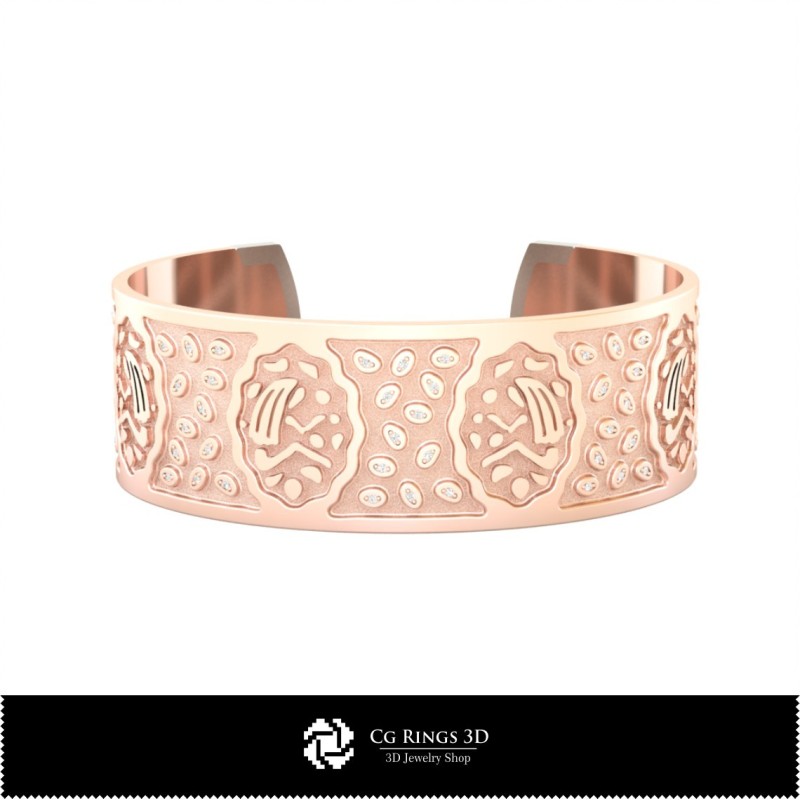 Bracciale Vergine donna 3D, Gioielli 3D CAD, Bracciali 3D CAD, Bracciali 3D, Bracciale a polsino 3D, Bracciali Zodiacali 3D