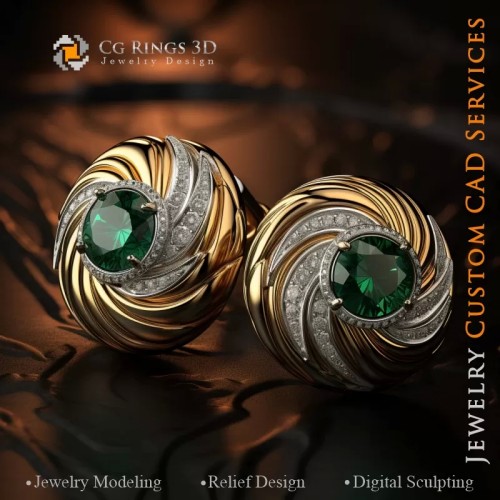 Manschettenknöpfe - Schmuck 3D CAD