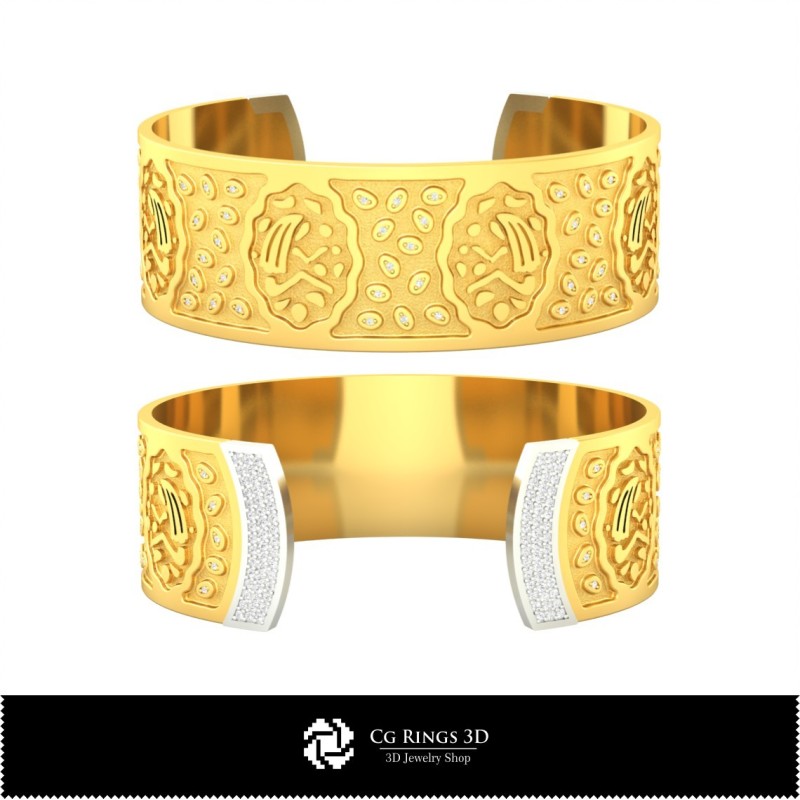 Brățară 3D Femei Zodia Fecioară Acasă, Bijuterii CAD 3D, Brățări CAD 3D, Brățări 3D, Brățară-manfetă 3D, Brățări Zodiac 3D