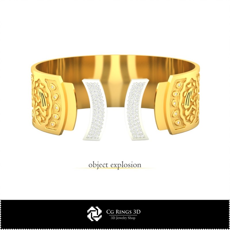 Bracciale Vergine donna 3D, Gioielli 3D CAD, Bracciali 3D CAD, Bracciali 3D, Bracciale a polsino 3D, Bracciali Zodiacali 3D