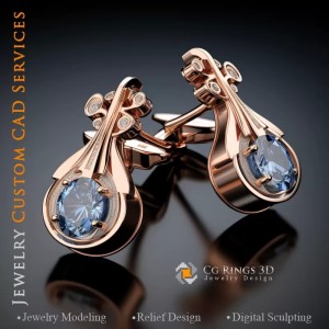Gemelos Violín - Joyería 3D CAD