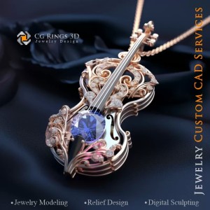 Geigen-Anhänger - Schmuck 3D CAD