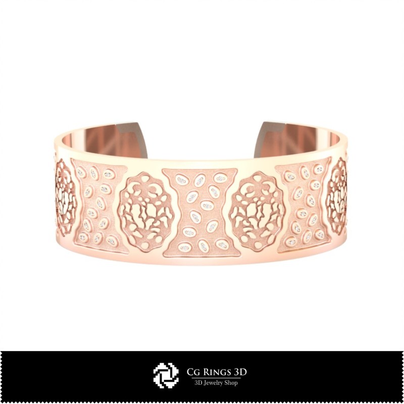 Bracciale 3D donna Cancro Zodiac, Gioielli 3D CAD, Bracciali 3D CAD, Bracciali 3D, Bracciale a polsino 3D, Bracciali zodiacali