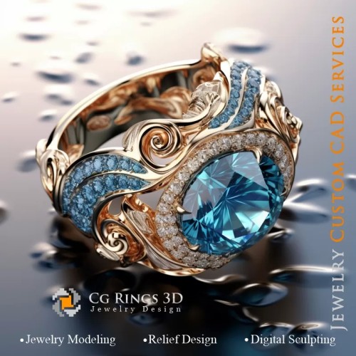 Maritime Waves Ring - Jewelry 3D CAD