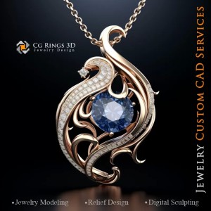 Colgante Olas Marinas - CAD 3D de Joyería 2