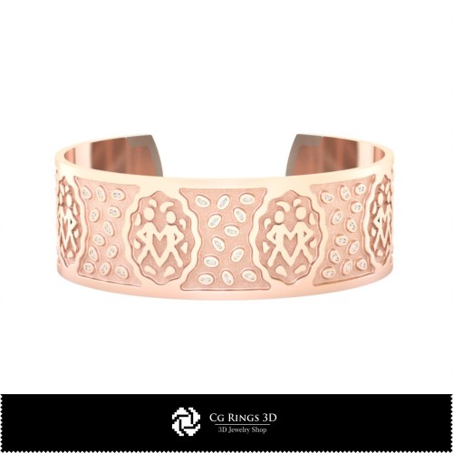 Pulsera zodiacal Géminis 3D para mujer, bisutería CAD 3D, pulseras CAD 3D, pulseras 3D, brazalete 3D, pulseras zodiacales 3D
