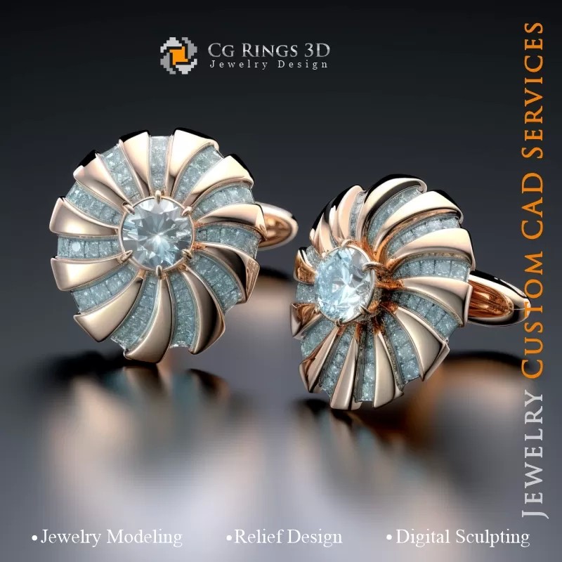 Boutons de Manchette - Joaillerie 3D CAO