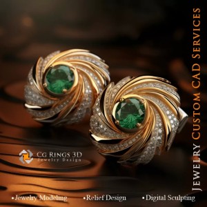 Maritime Waves Cufflinks - Jewelry 3D CAD 2
