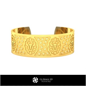 Bracciale Touro 3D da Donna, Gioielli CAD 3D, Bracciali CAD 3D, Bracciali 3D, Bracciale Rigido 3D, Bracciali Zodiacali 3D 2