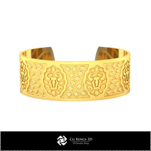 Brățară zodiacală Taur pentru femei 3D, bijuterii CAD 3D, brățări CAD 3D, brățări 3D, brățară tip manșetă 3D, brățări zodiacale