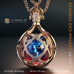 Hourglass Pendant - Jewelry 3D 2