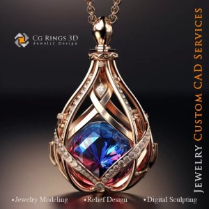 Hourglass Pendant - Jewelry 3D 2